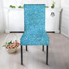 Blue Ocean Glitter Artwork Print Dining Chair Slipcover-grizzshop