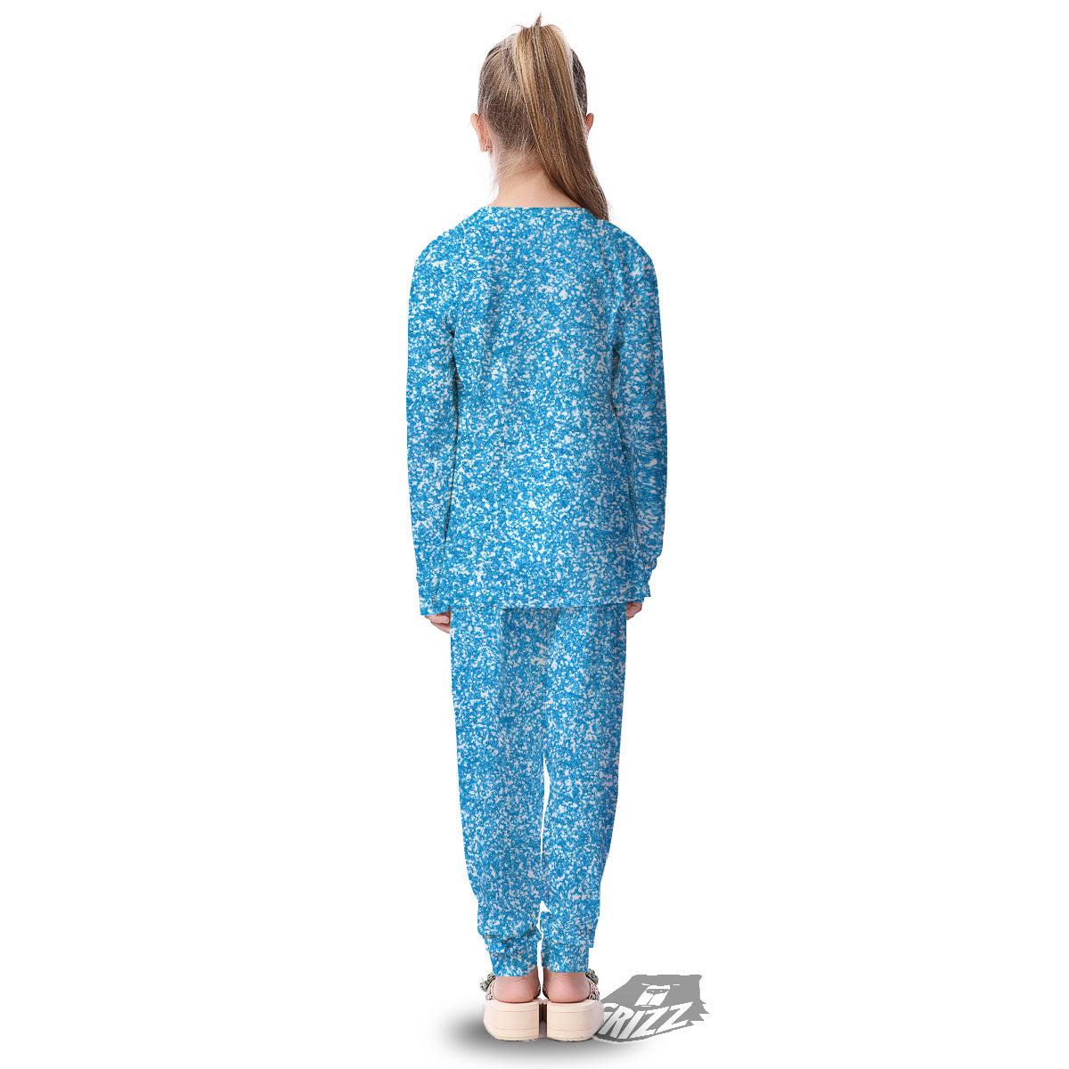 Blue Ocean Glitter Artwork Print Kid's Pajamas-grizzshop