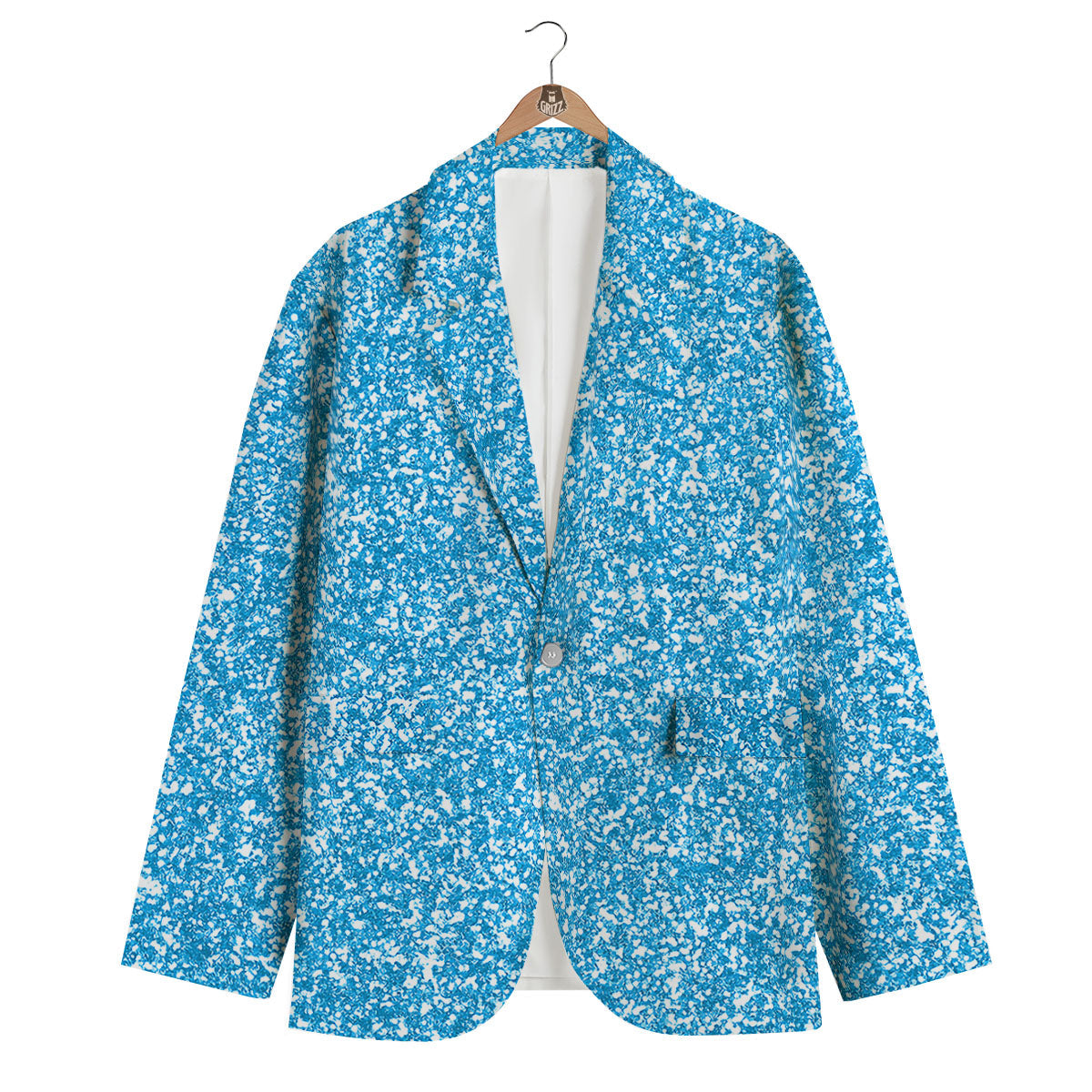 Blue Ocean Glitter Artwork Print Men's Blazer-grizzshop