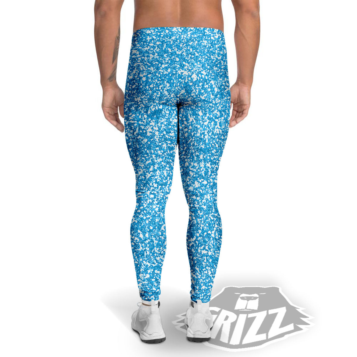 Blue Ocean Glitter Artwork Print Men's Leggings-grizzshop