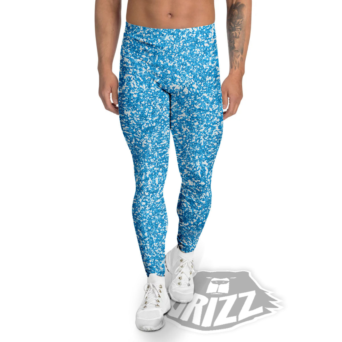 Blue Ocean Glitter Artwork Print Men's Leggings-grizzshop