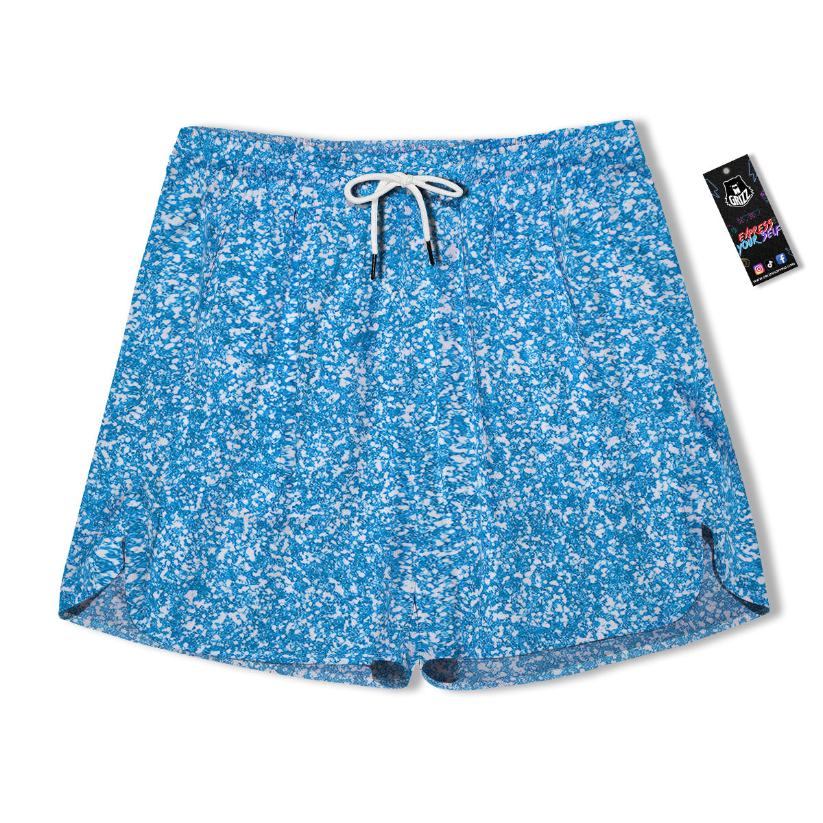 Blue Ocean Glitter Artwork Print Men's Running Shorts-grizzshop