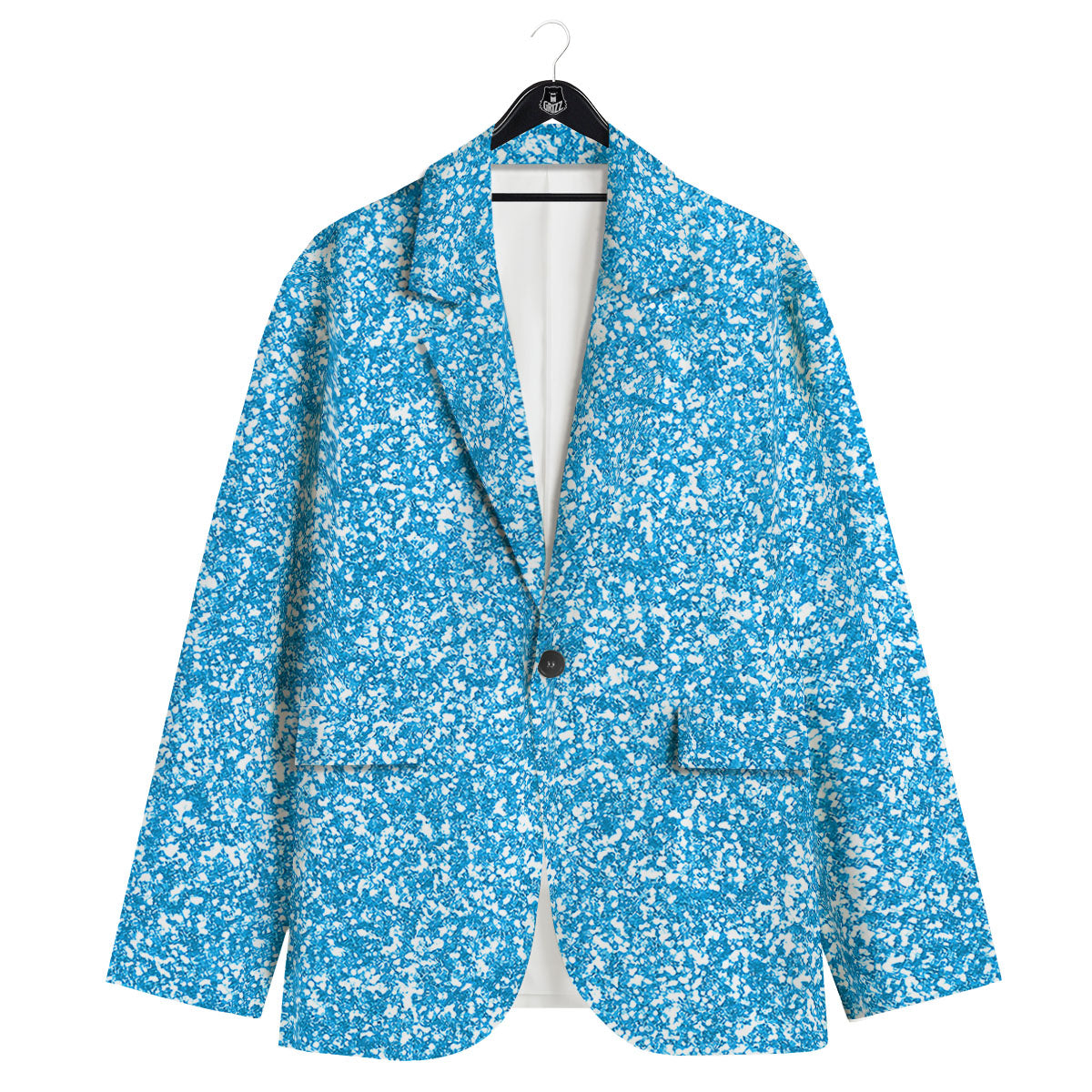 Blue Ocean Glitter Artwork Print Men's Sport Coat-grizzshop