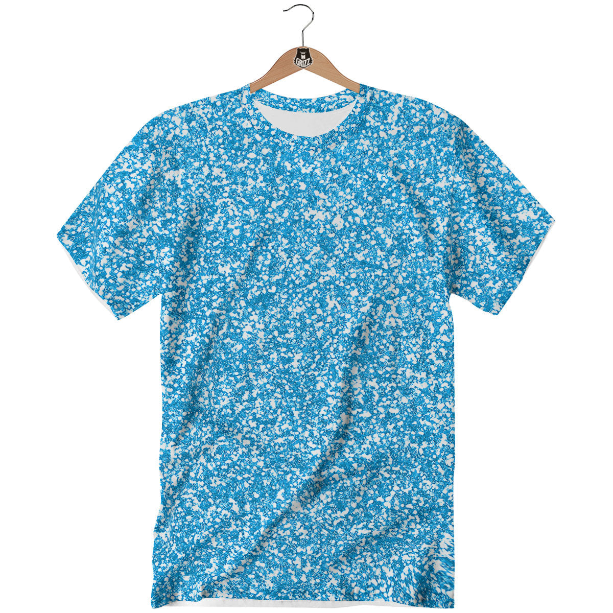 Blue Ocean Glitter Artwork Print T-Shirt-grizzshop