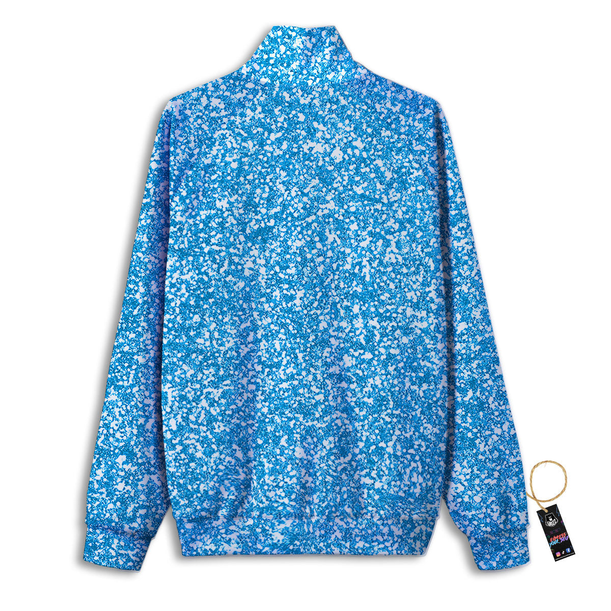 Blue Ocean Glitter Artwork Print Track Jacket-grizzshop