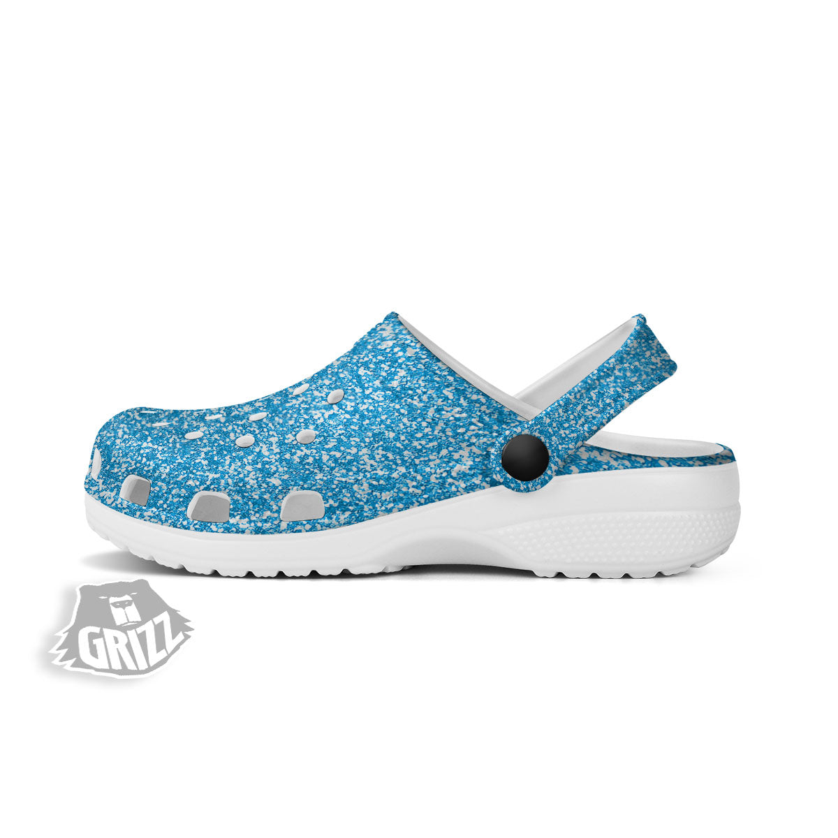 Blue Ocean Glitter Texture Print Clog-grizzshop