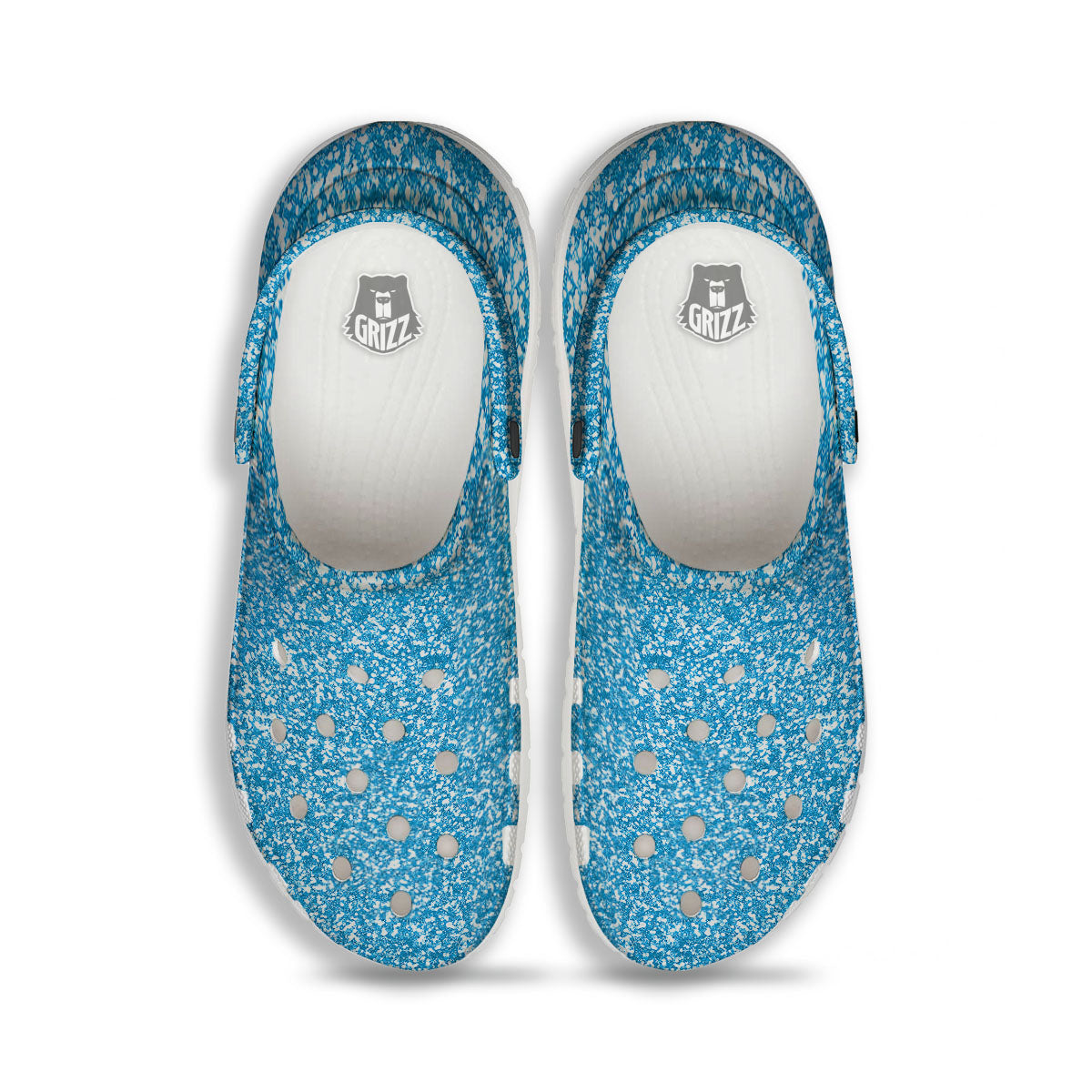 Blue Ocean Glitter Texture Print Clog-grizzshop