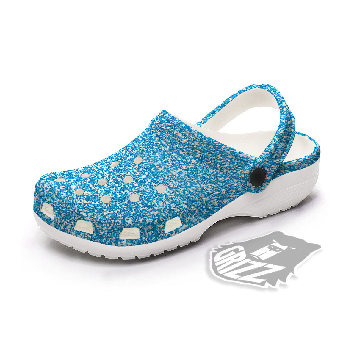 Blue Ocean Glitter Texture Print Clog-grizzshop