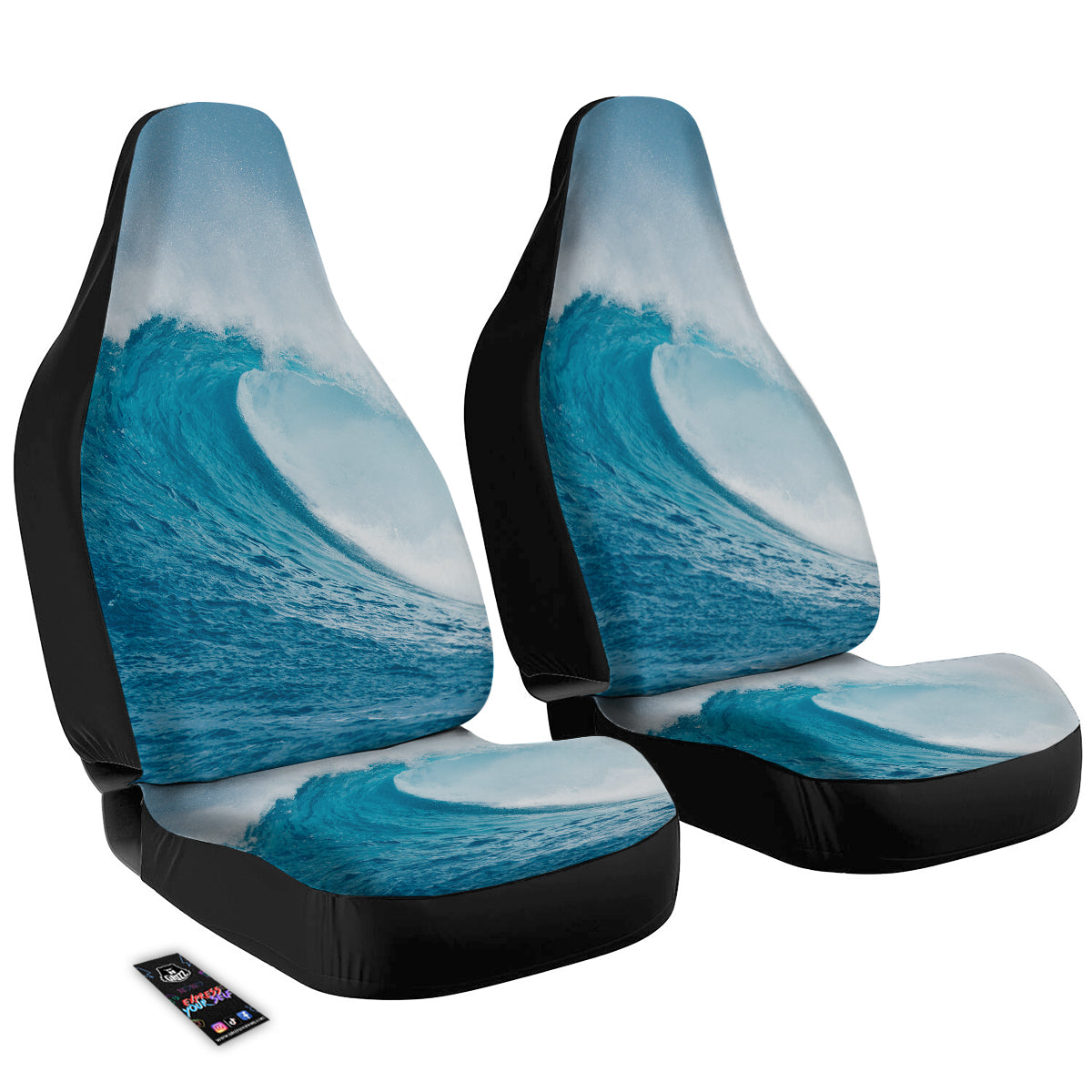 Blue Ocean Wave Print Car Seat Covers-grizzshop