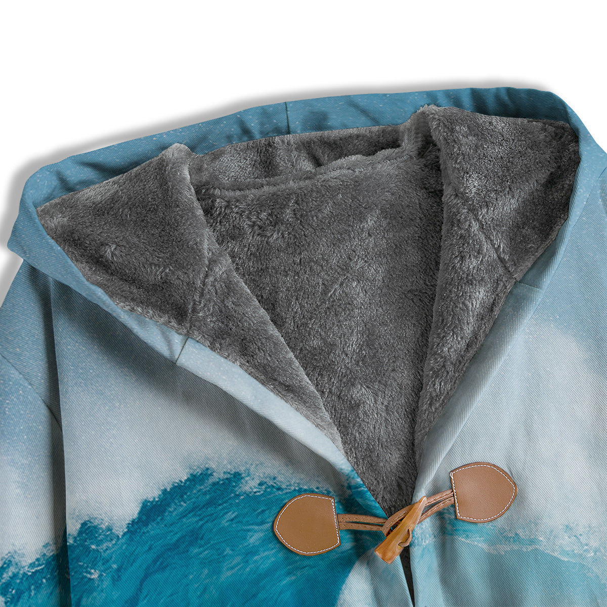 Blue Ocean Wave Print Men's Windbreaker Jacket-grizzshop