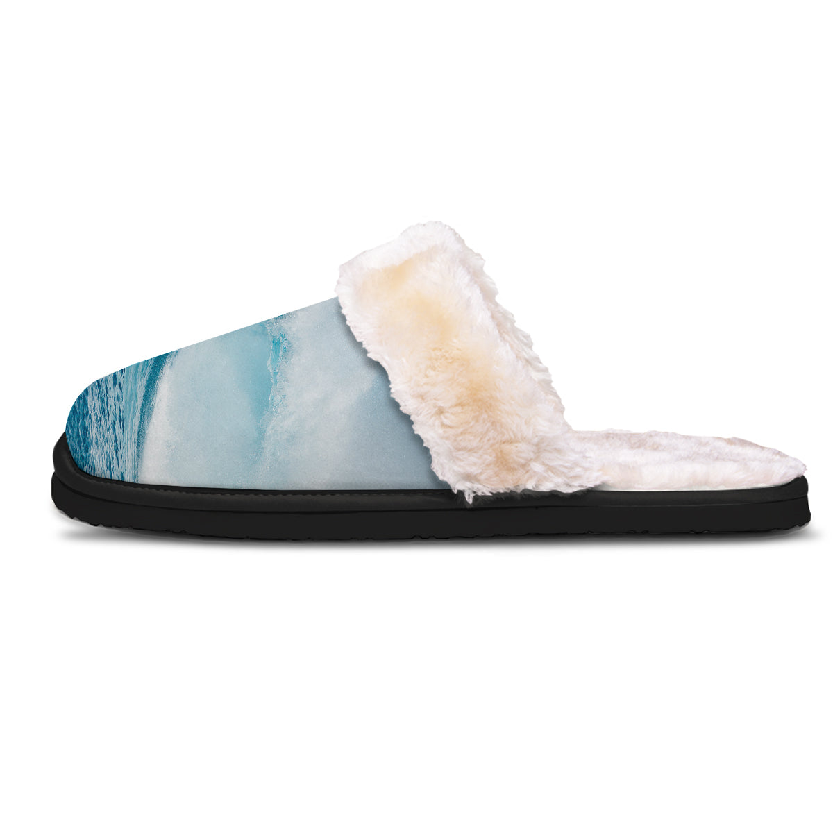Blue Ocean Wave Print Slippers-grizzshop