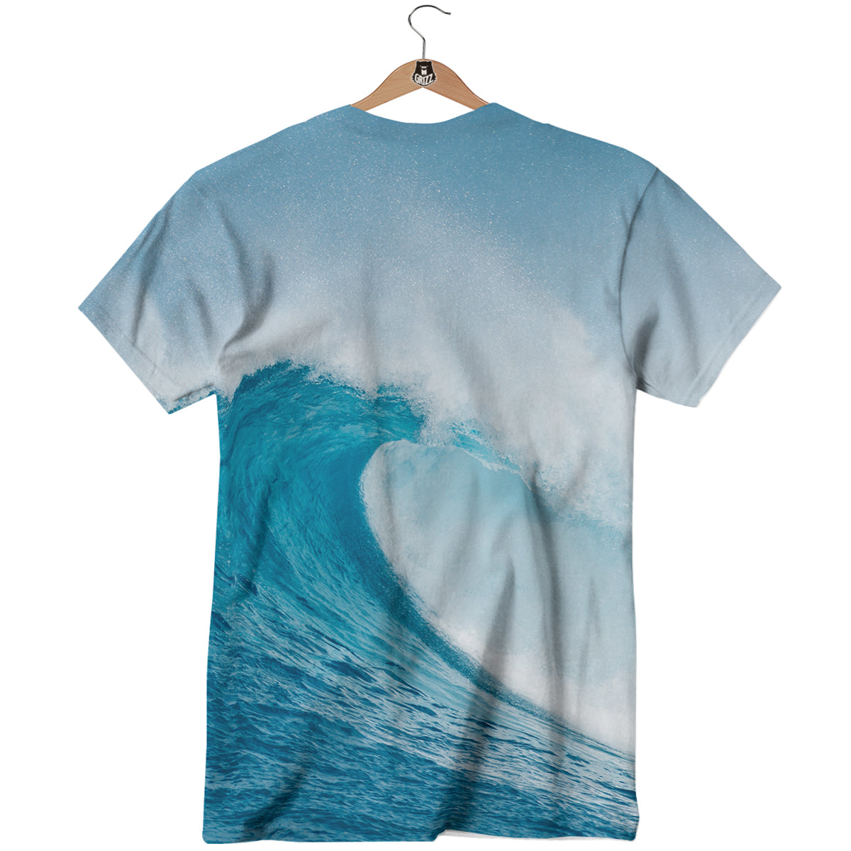 Blue Ocean Wave Print T-Shirt-grizzshop