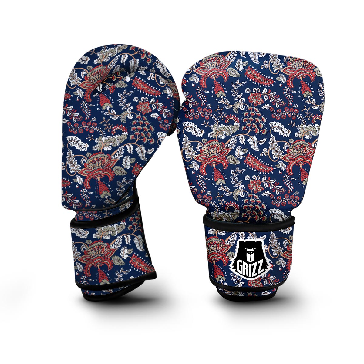 Blue Paisley Boxing Gloves-grizzshop