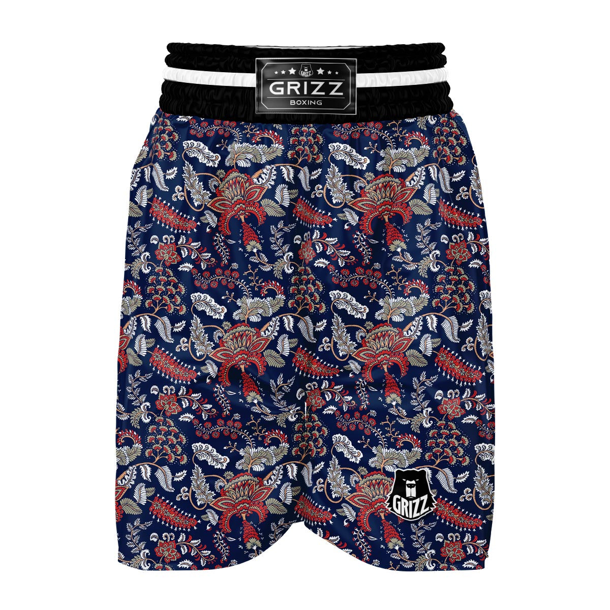 Blue Paisley Boxing Shorts-grizzshop