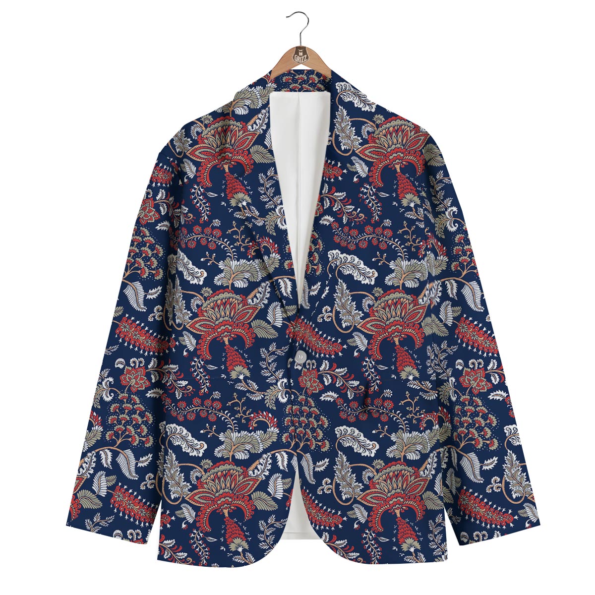 Blue Paisley Men's Blazer-grizzshop