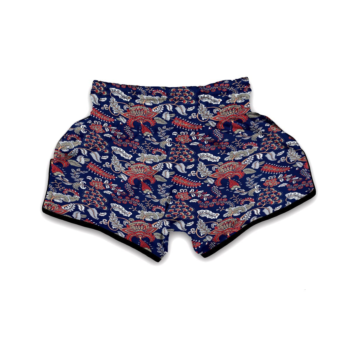 Blue Paisley Muay Thai Boxing Shorts-grizzshop