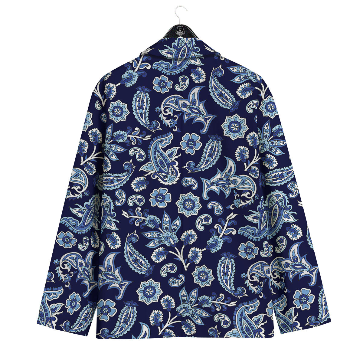 Blue Paisley Print Pattern Men's Sport Coat-grizzshop