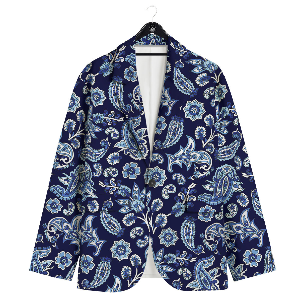 Blue Paisley Print Pattern Men's Sport Coat-grizzshop