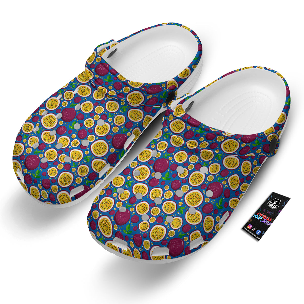 Blue Passion Fruit Print Pattern Clog-grizzshop