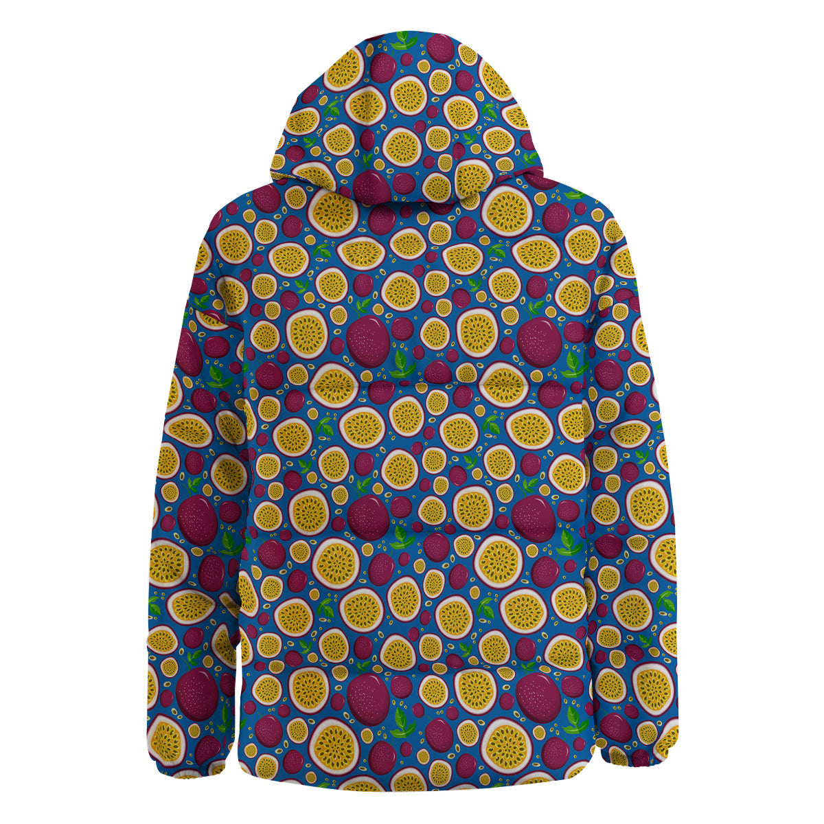 Blue Passion Fruit Print Pattern Down Jacket-grizzshop