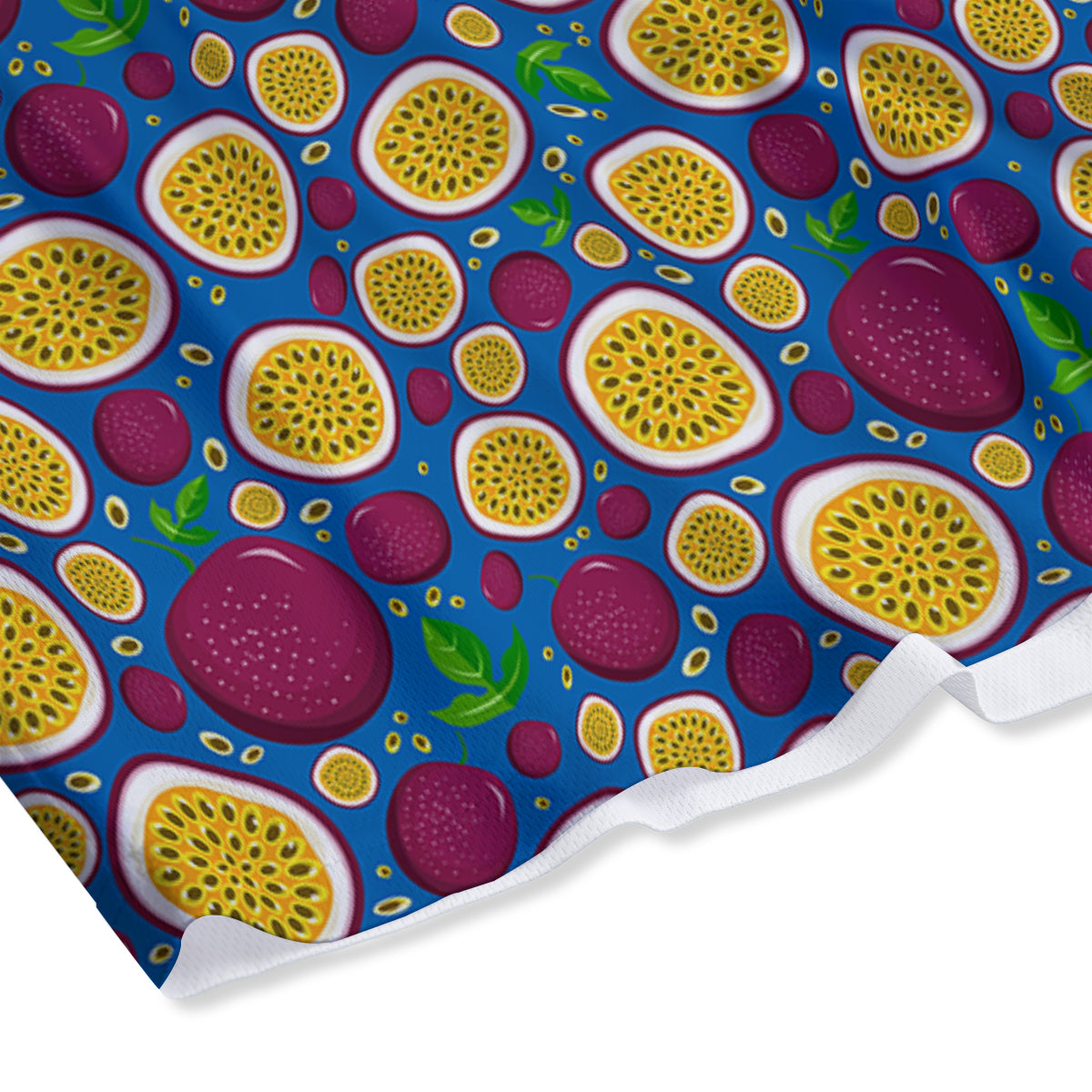 Blue Passion Fruit Print Pattern Mesh Shorts-grizzshop