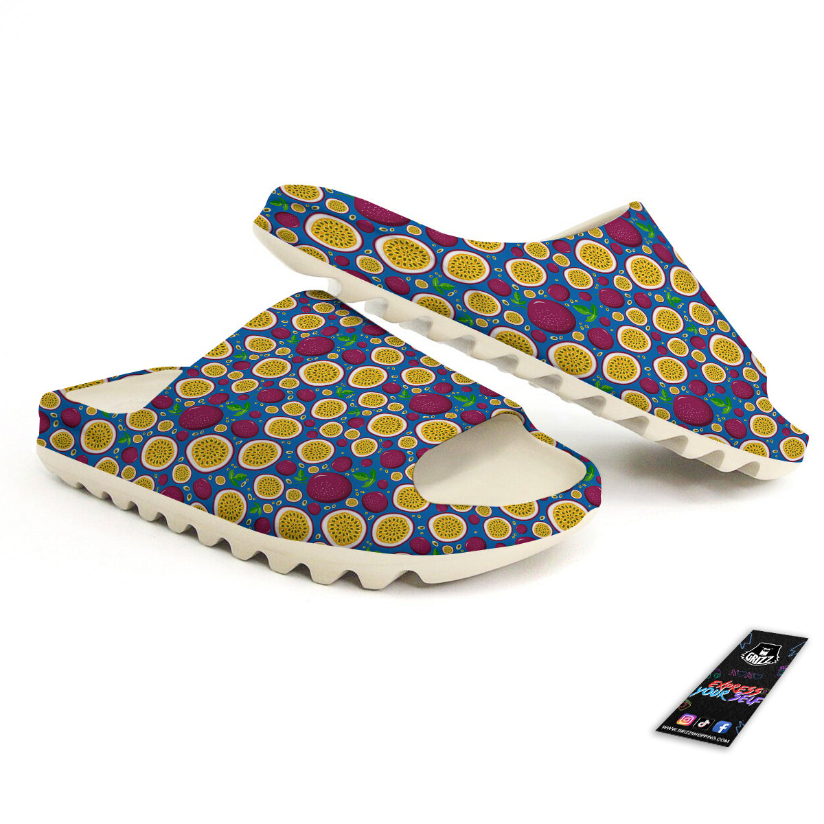 Blue Passion Fruit Print Pattern Sandals-grizzshop