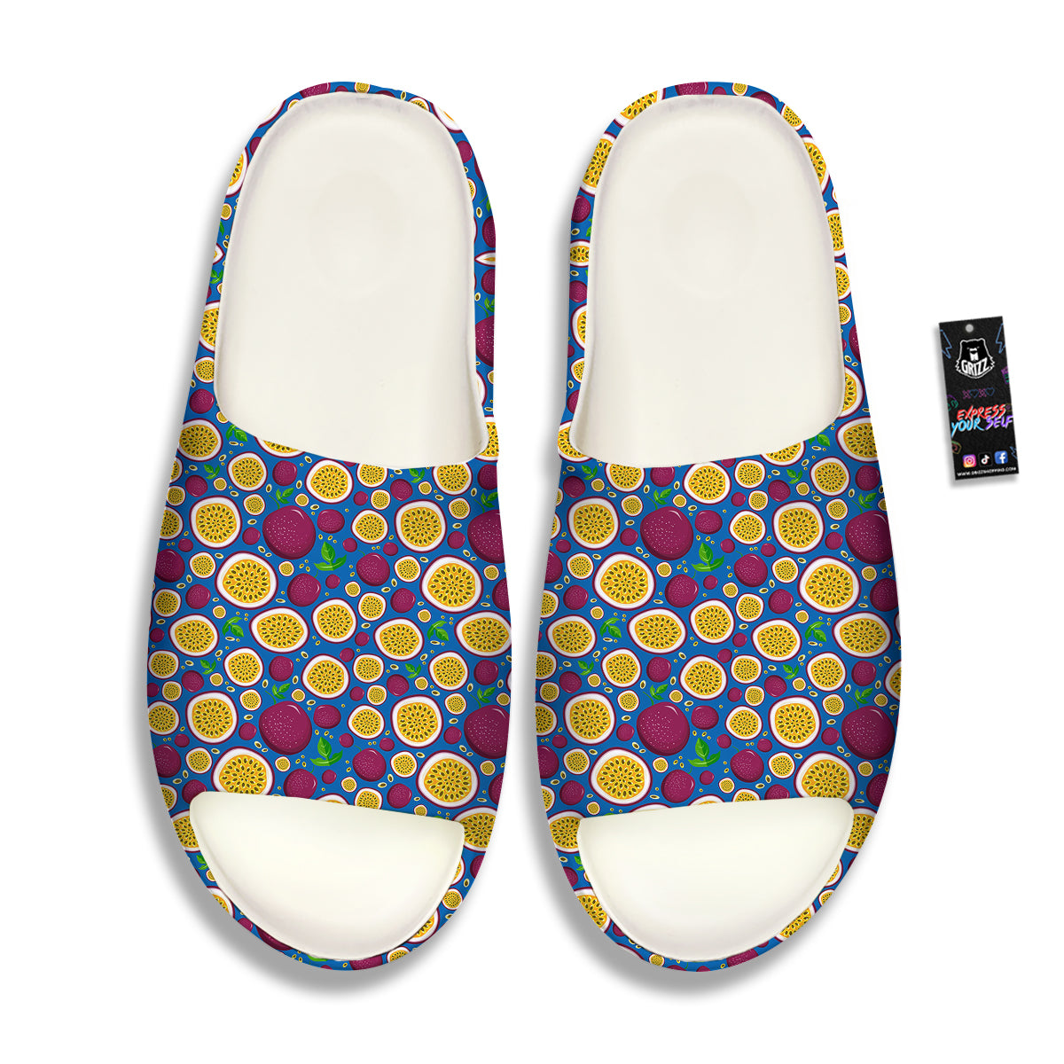 Blue Passion Fruit Print Pattern Sandals-grizzshop