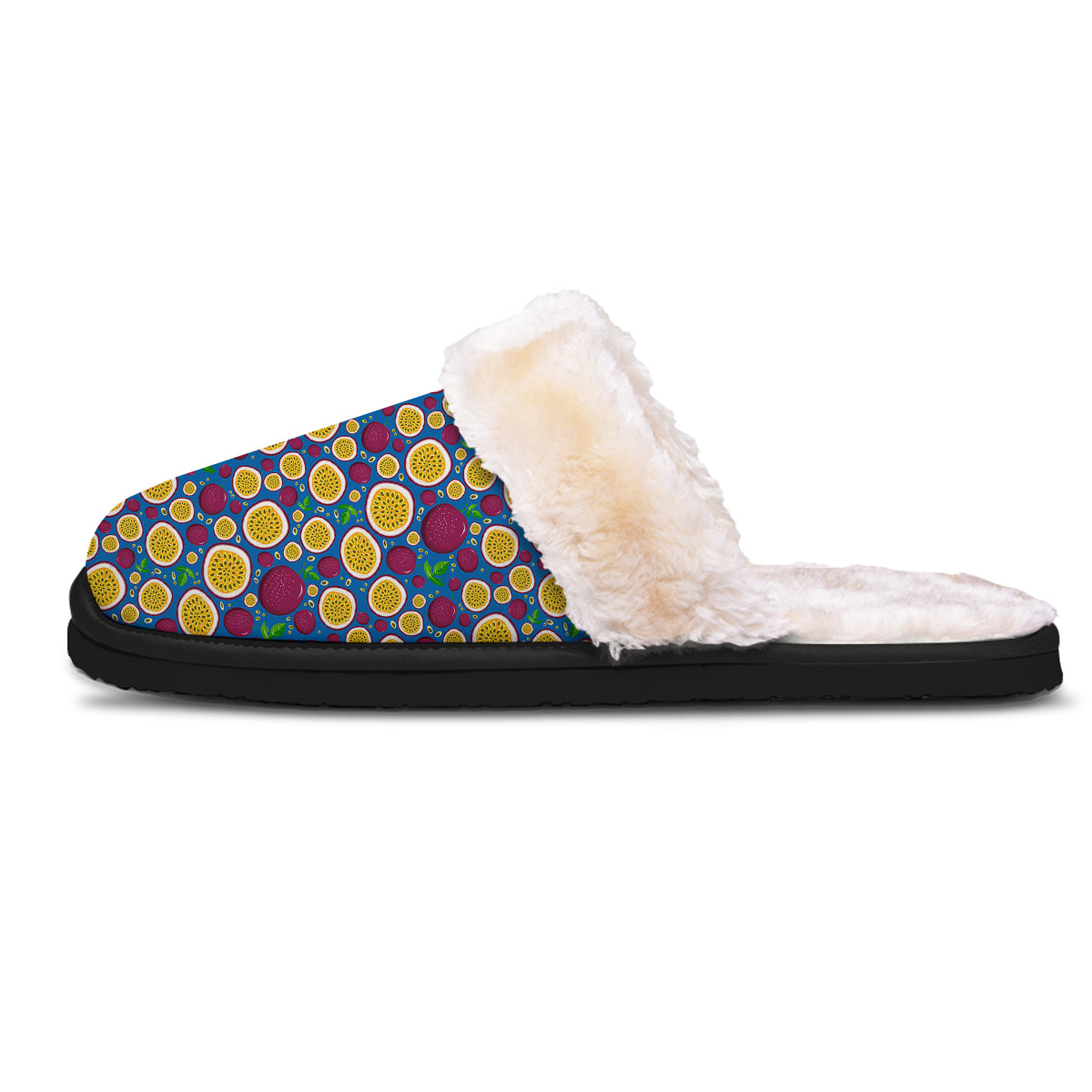 Blue Passion Fruit Print Pattern Slippers-grizzshop
