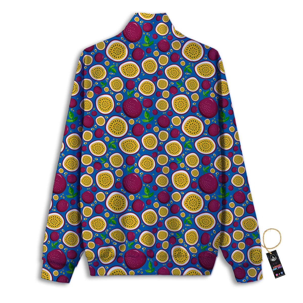 Blue Passion Fruit Print Pattern Track Jacket-grizzshop