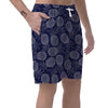 Blue Pine Pineapple Print Men's Shorts-grizzshop