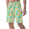 Blue Pineapple Print Men's Shorts-grizzshop