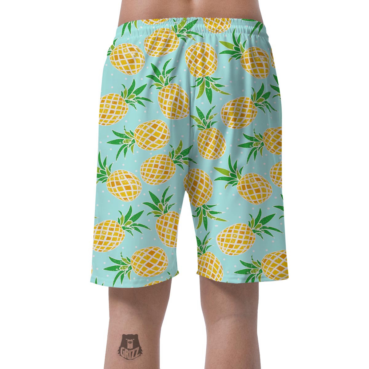 Blue Pineapple Print Men's Shorts-grizzshop