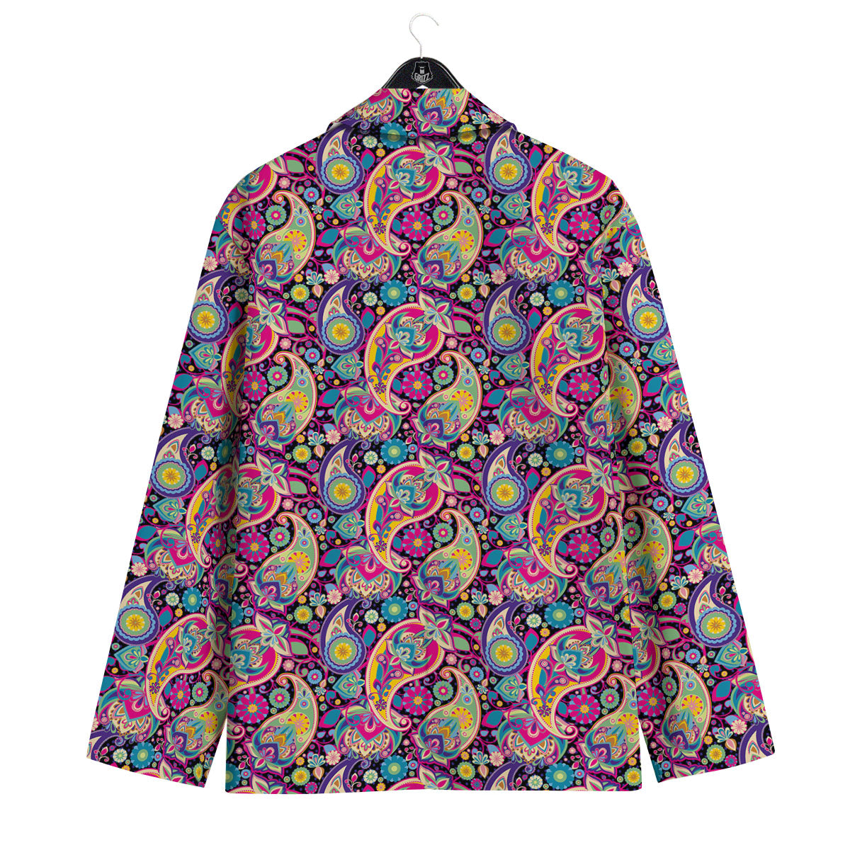 Blue Pink And Green Paisley Print Men's Sport Coat-grizzshop