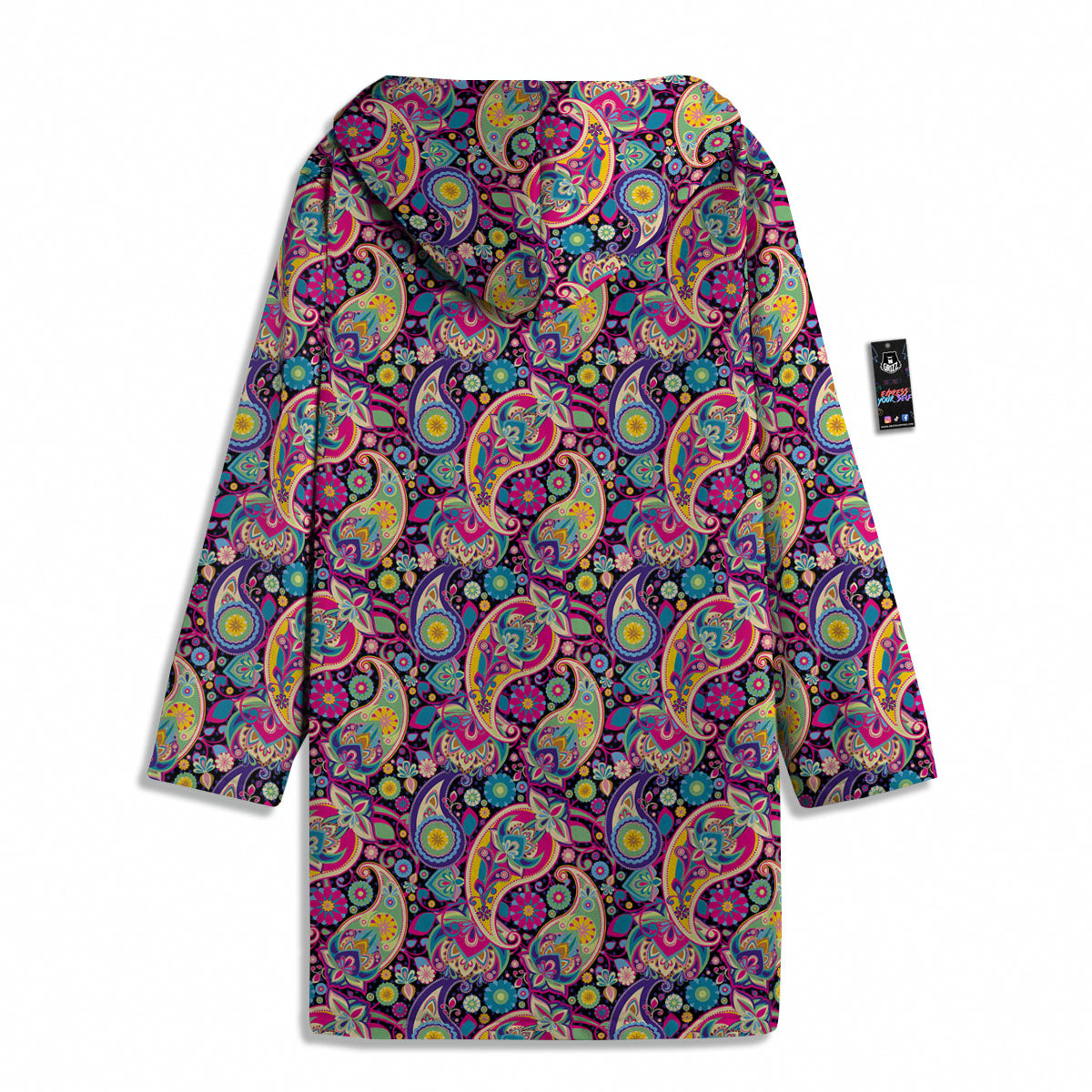 Blue Pink And Green Paisley Print Men's Windbreaker Jacket-grizzshop