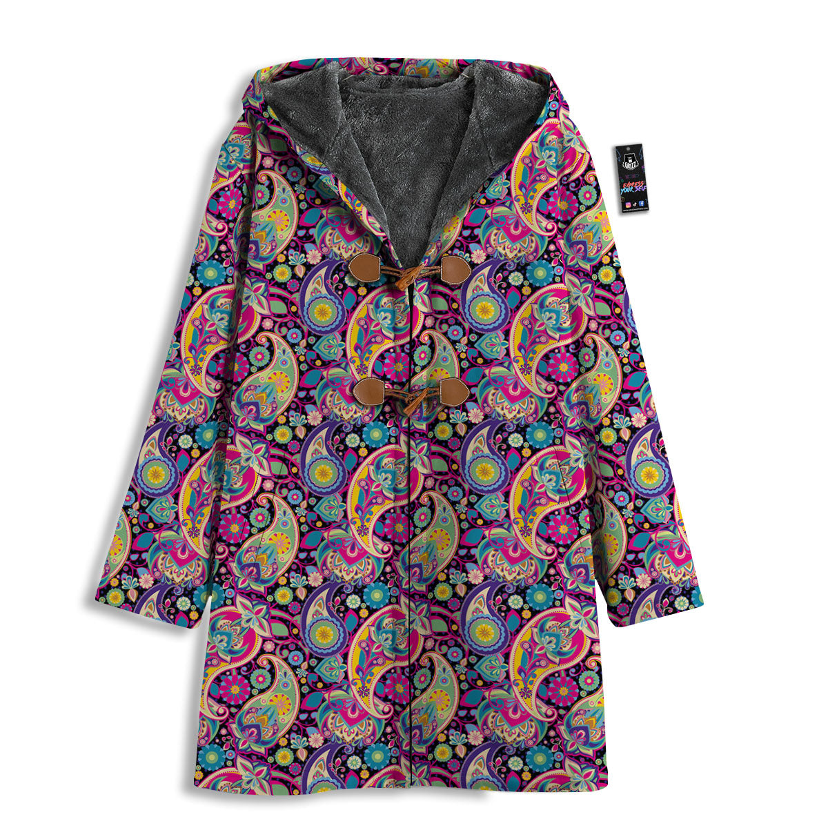 Blue Pink And Green Paisley Print Men's Windbreaker Jacket-grizzshop