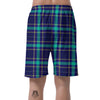 Blue Plaid Tartan Print Men's Shorts-grizzshop