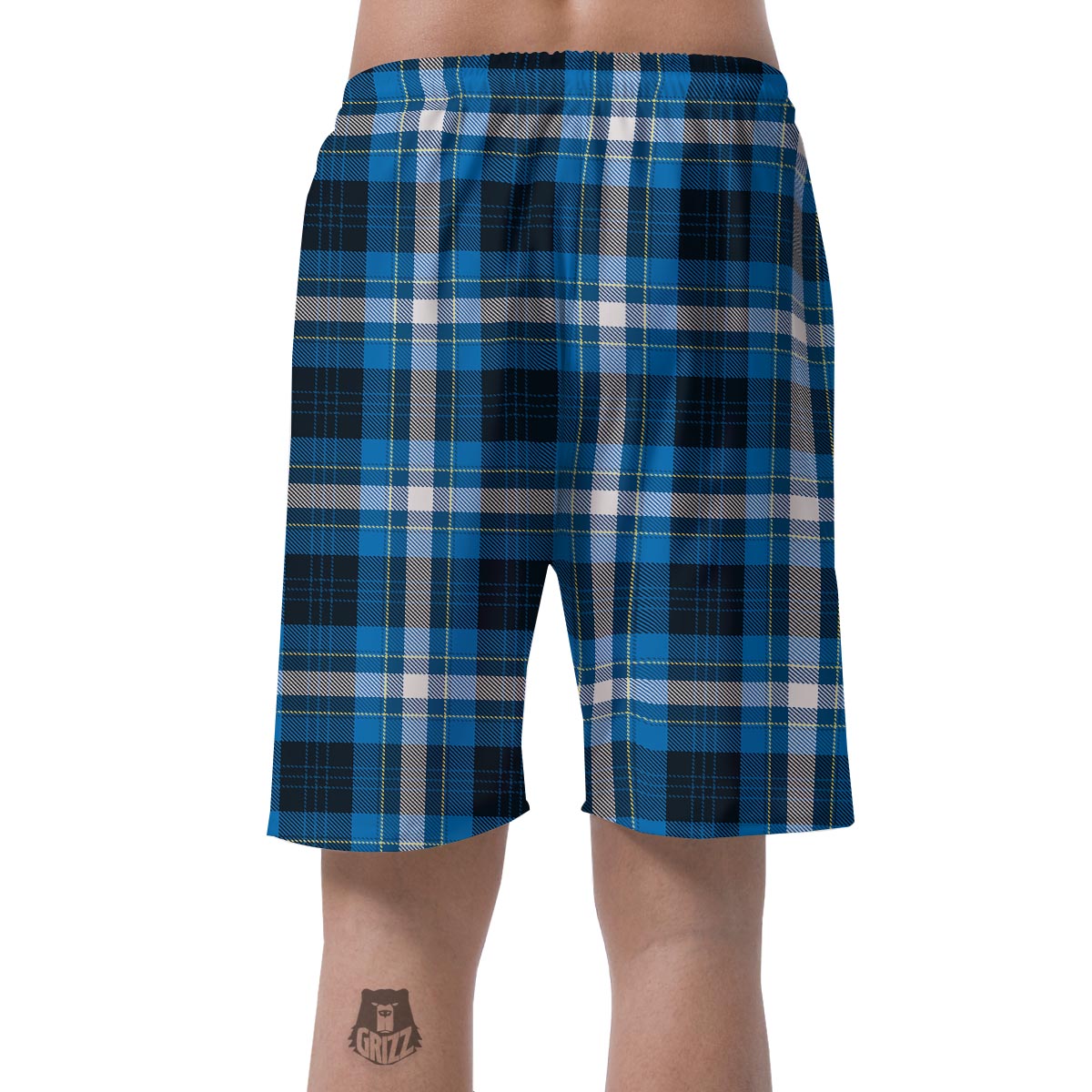 Blue Plaid Tartan Scottish Men's Shorts-grizzshop
