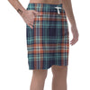 Blue Plaid Tartan Scottish Print Men's Shorts-grizzshop