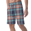 Blue Plaid Tartan Scottish Print Men's Shorts-grizzshop