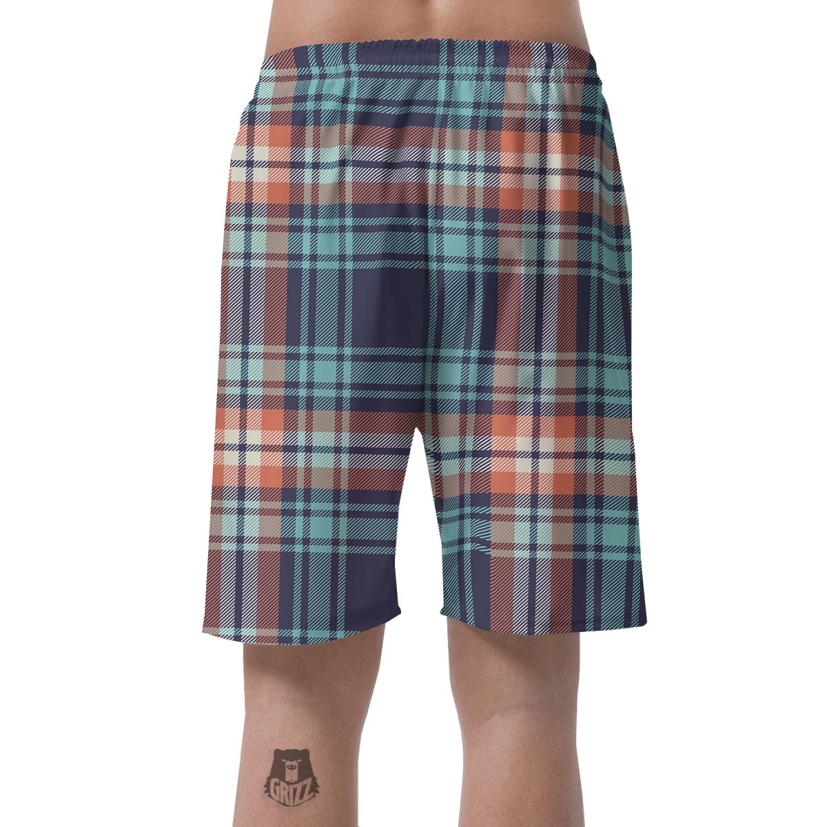 Blue Plaid Tartan Scottish Print Men's Shorts-grizzshop