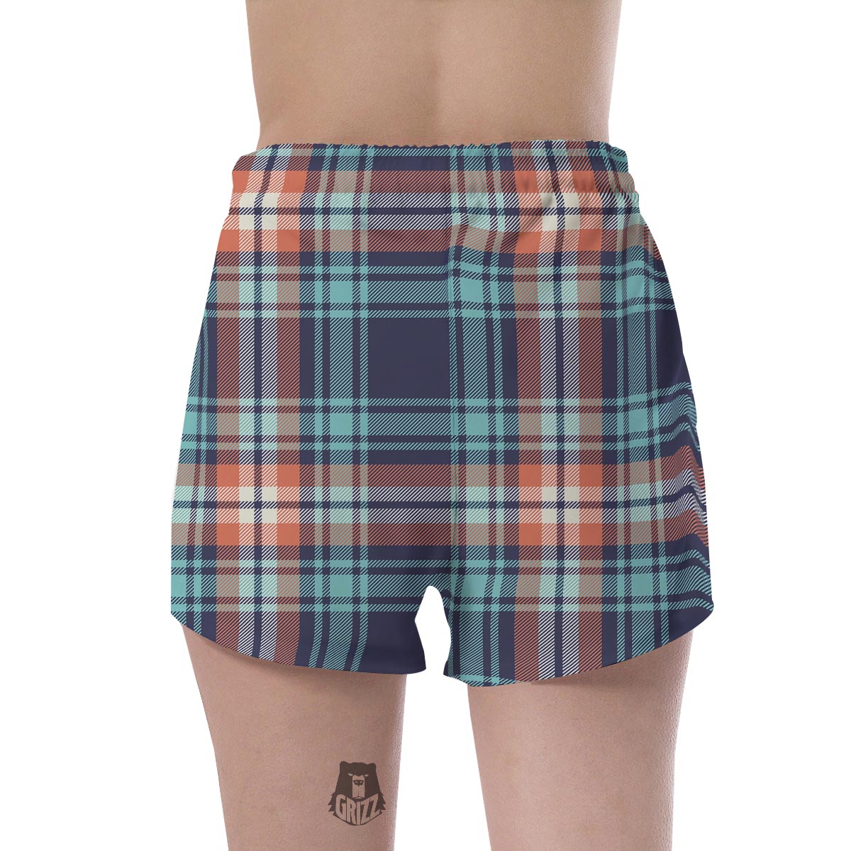 Blue Plaid Tartan Scottish Print Women's Shorts-grizzshop
