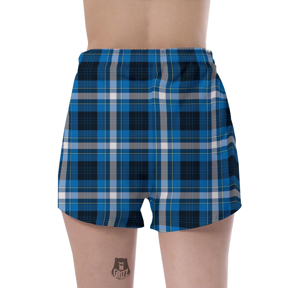 Blue Plaid Tartan Scottish Women's Shorts-grizzshop