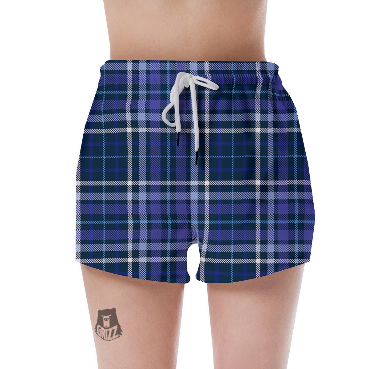 Blue Plaid Tartan Women's Shorts-grizzshop
