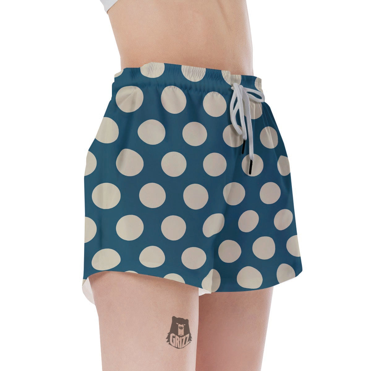 Blue Polka Dot Women's Shorts-grizzshop