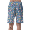 Blue Polka Dots Butterfly Print Men's Shorts-grizzshop