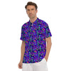 Blue Psychedelic Men's Golf Shirts-grizzshop