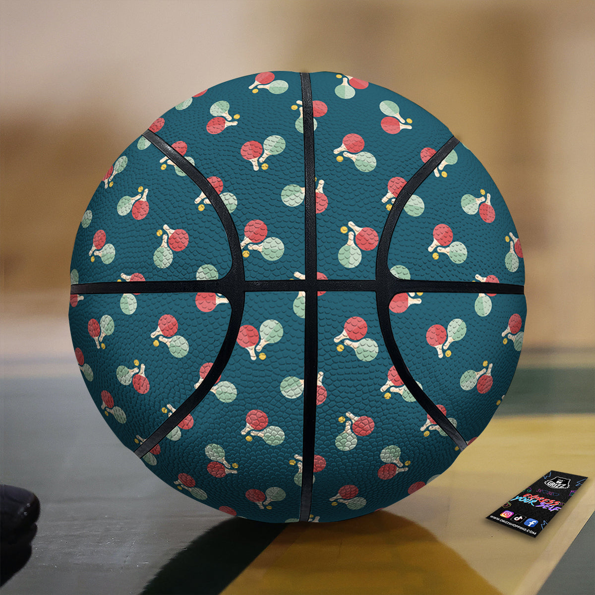 Blue Red Pingpong Print Pattern Basketball-grizzshop
