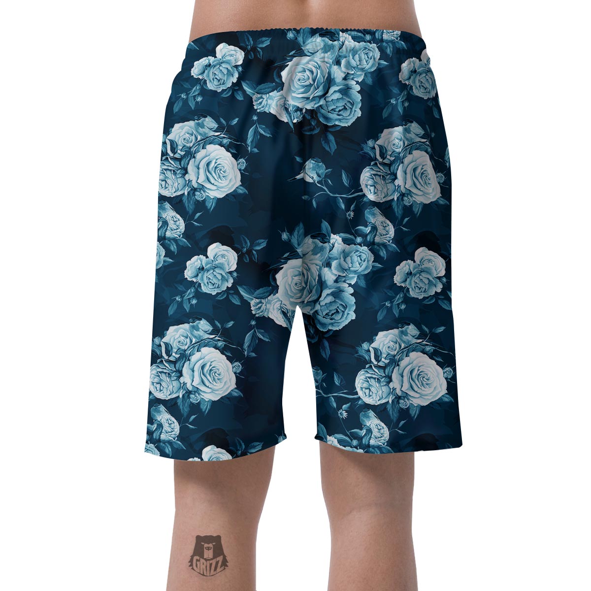 Blue Rose Floral Men's Shorts-grizzshop