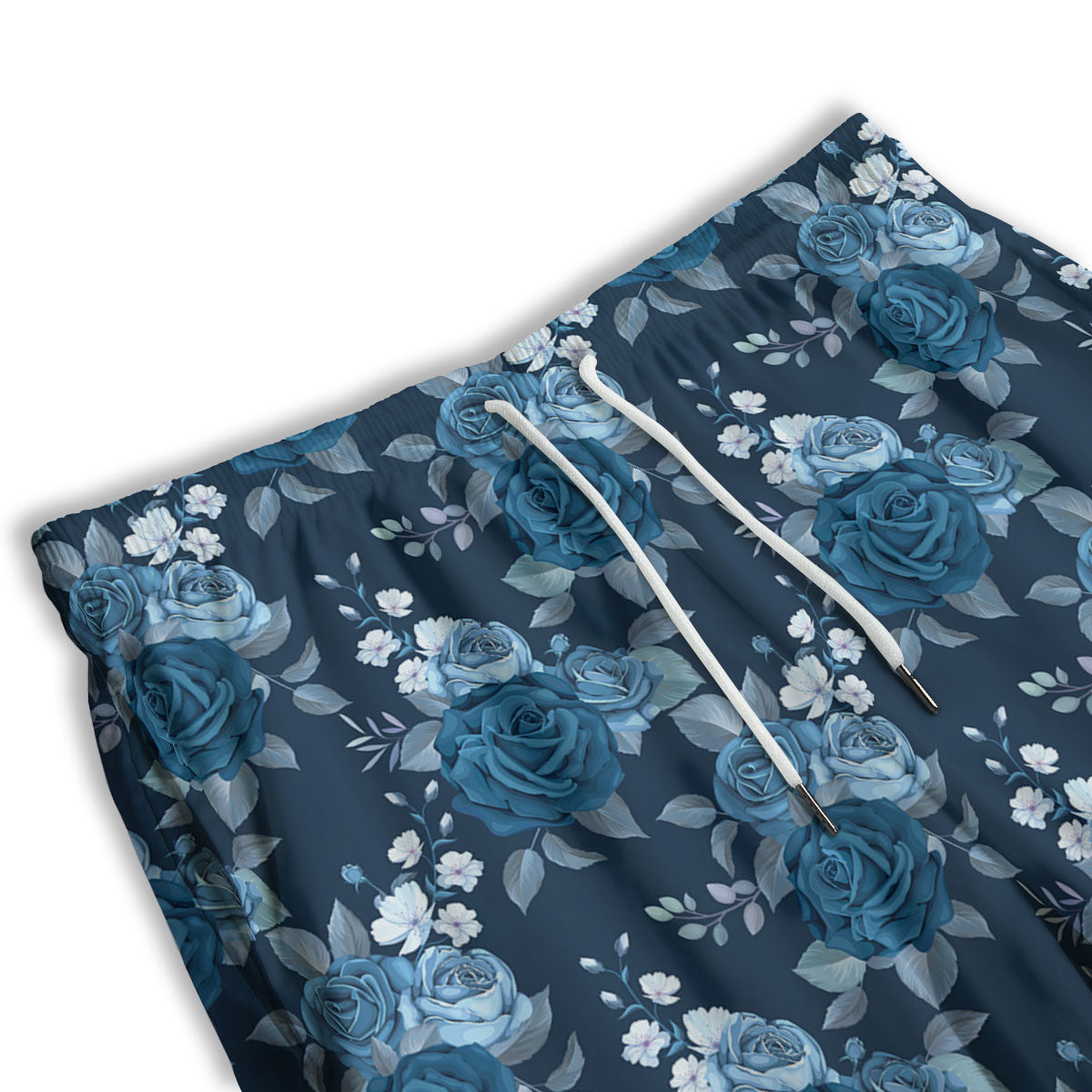 Blue Rose Royal Print Pattern Men's Athletic Shorts