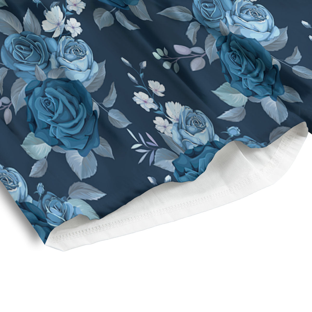 Blue Rose Royal Print Pattern Men's Athletic Shorts